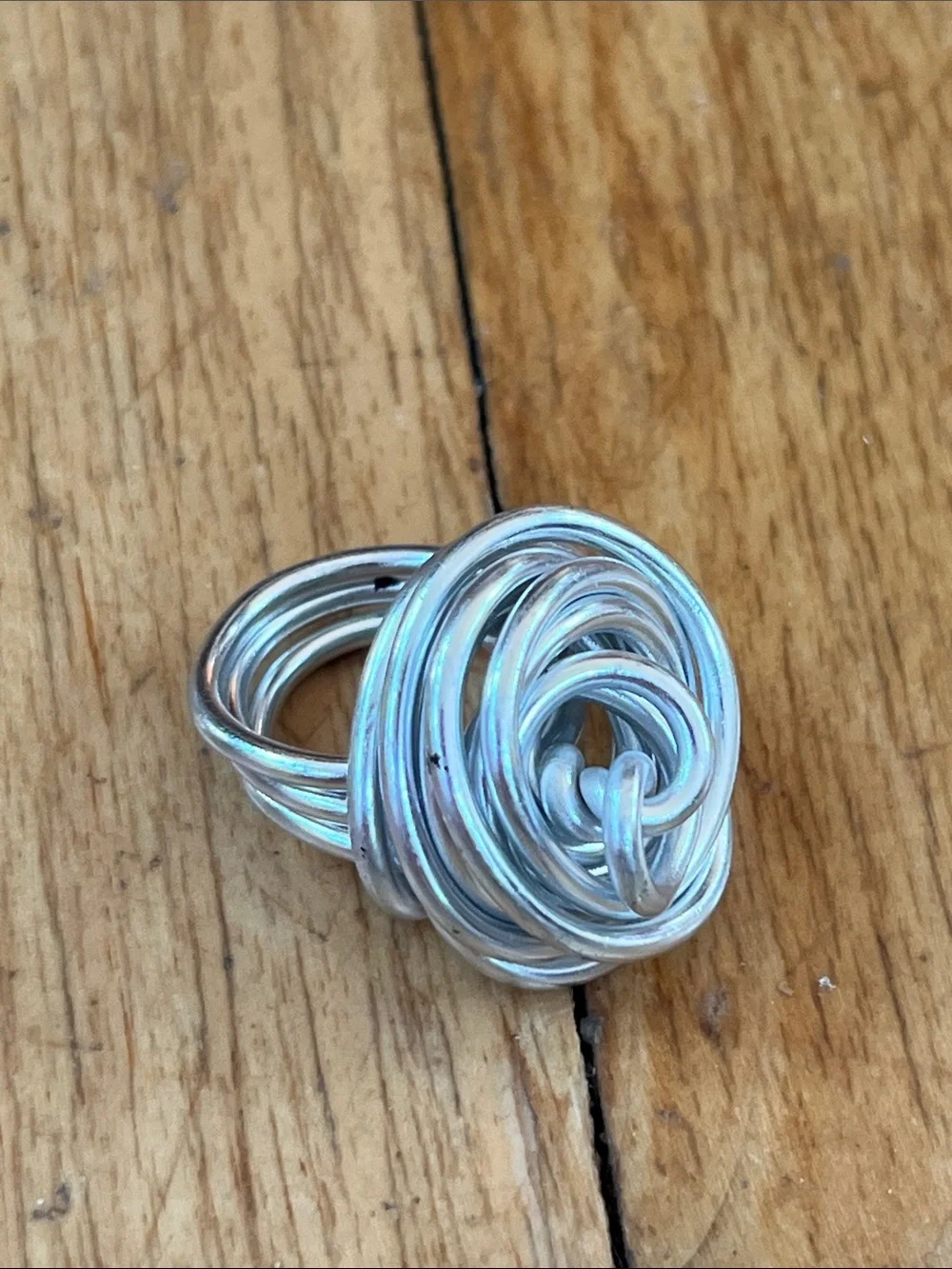 Silver Wire Knot Statement Ring - Unbranded pinky ring sz 4
